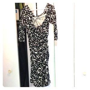 DvF asymmetrical black and white dress